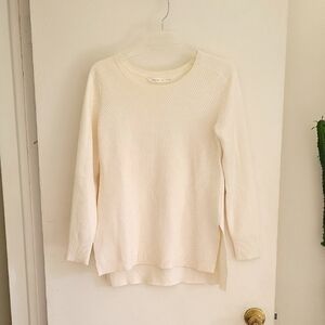 Athleta Cream Textured Sweater Sz XS